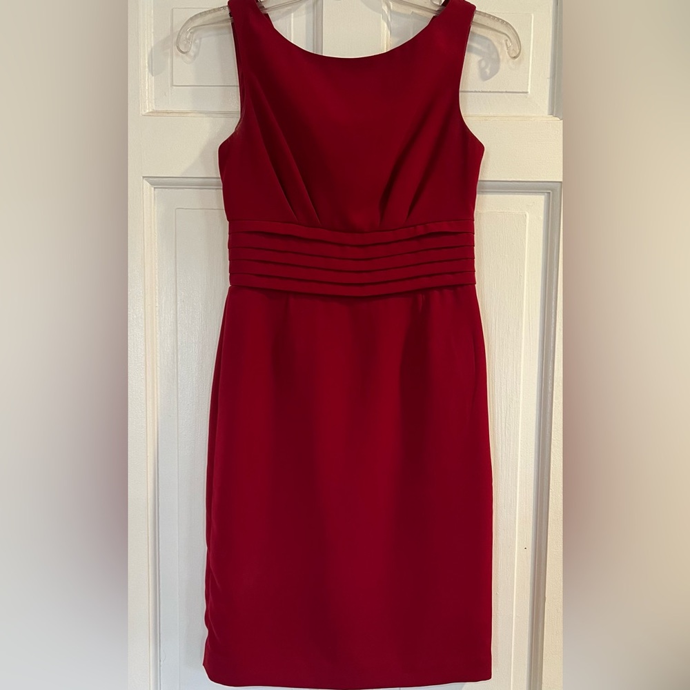 Banana Republic Red Strapless Sheath Dress